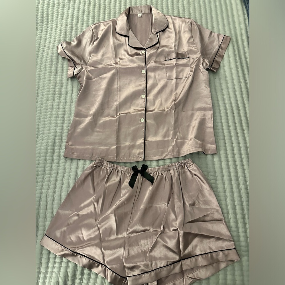 Lavender Satin Pajamas